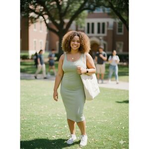 Size Large Zara Casual Green Bodycon Dress